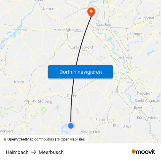 Heimbach to Meerbusch map