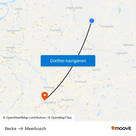 Recke to Meerbusch map