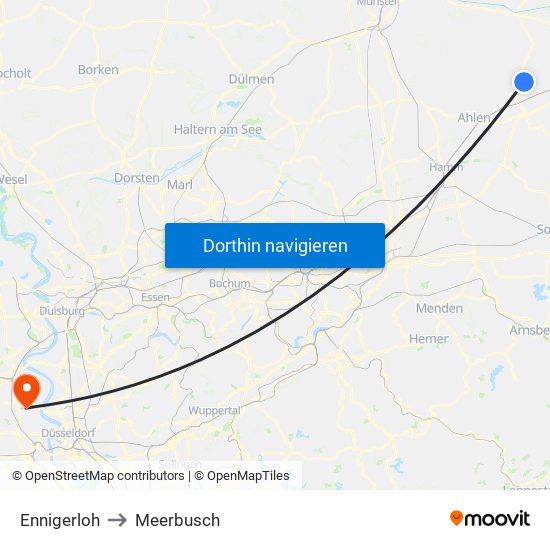 Ennigerloh to Meerbusch map