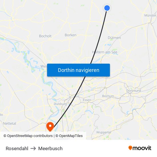 Rosendahl to Meerbusch map