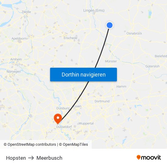 Hopsten to Meerbusch map