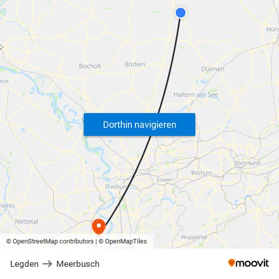 Legden to Meerbusch map