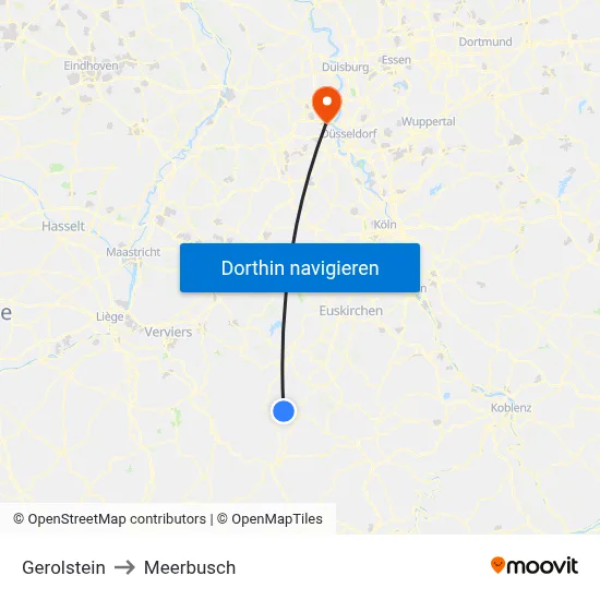 Gerolstein to Meerbusch map