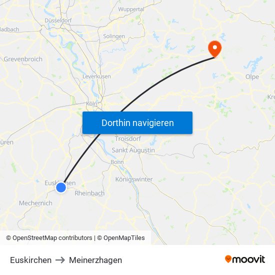 Euskirchen to Meinerzhagen map