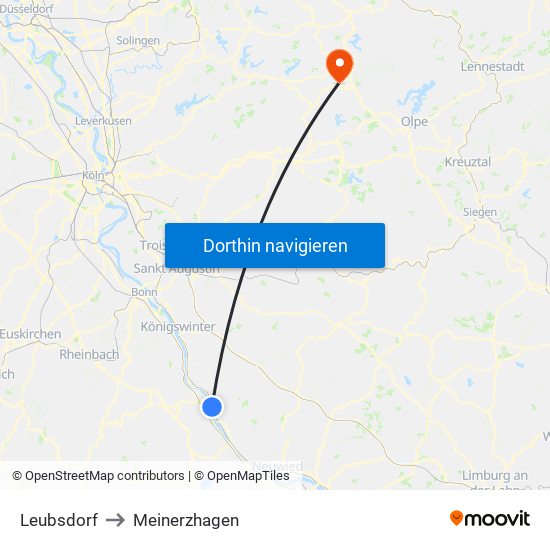 Leubsdorf to Meinerzhagen map