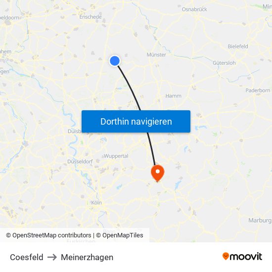 Coesfeld to Meinerzhagen map