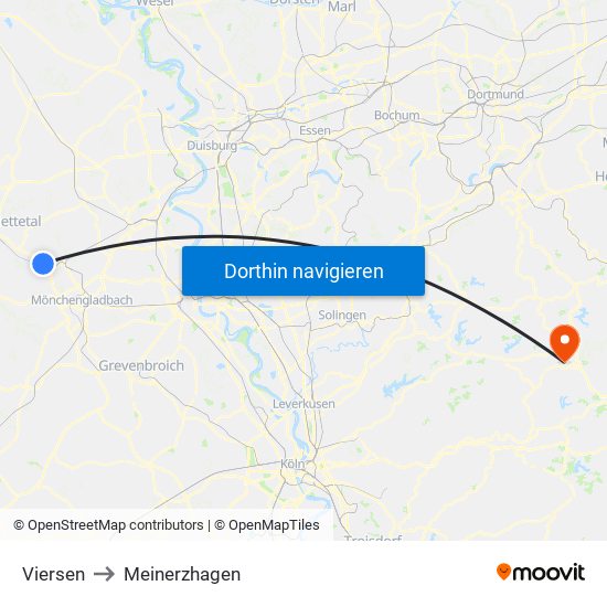 Viersen to Meinerzhagen map