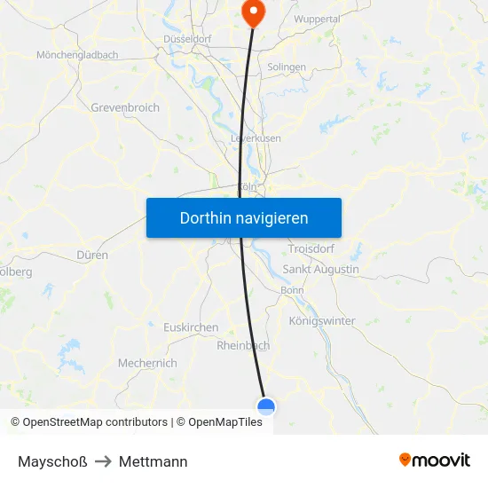 Mayschoß to Mettmann map