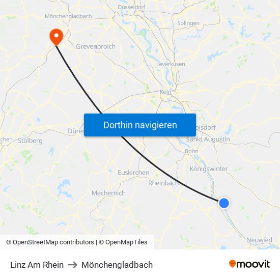 Linz Am Rhein to Mönchengladbach map