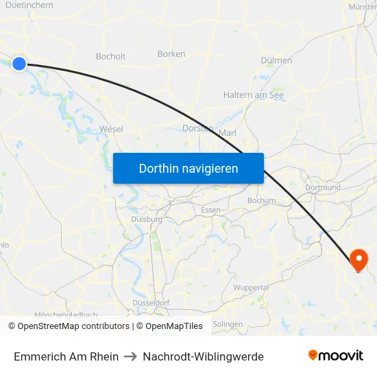 Emmerich Am Rhein to Nachrodt-Wiblingwerde map