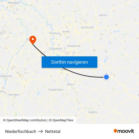 Niederfischbach to Nettetal map