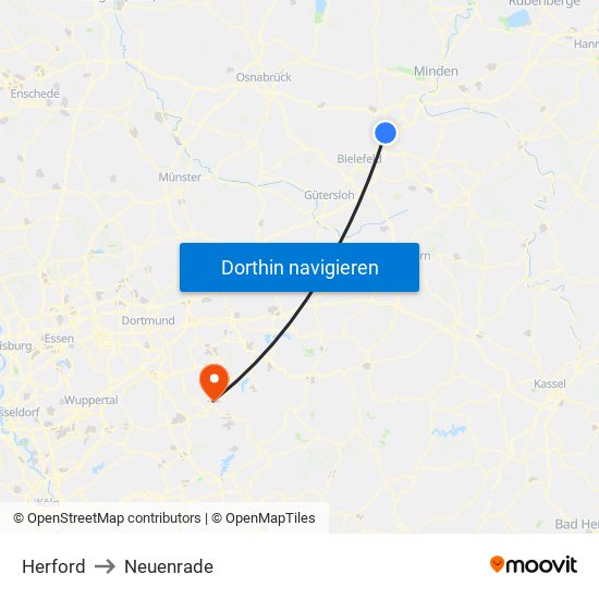 Herford to Neuenrade map