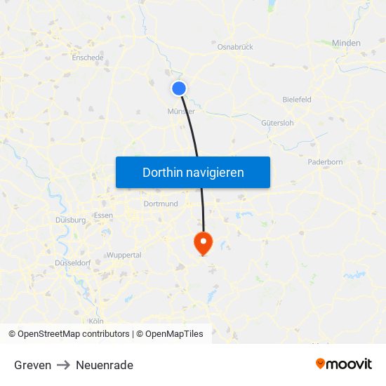 Greven to Neuenrade map