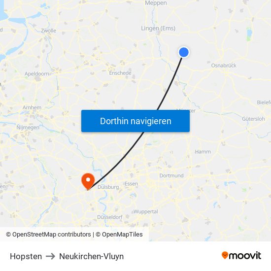 Hopsten to Neukirchen-Vluyn map
