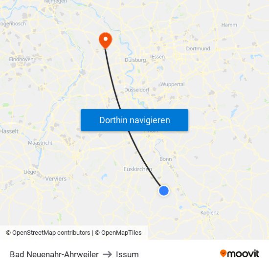 Bad Neuenahr-Ahrweiler to Issum map