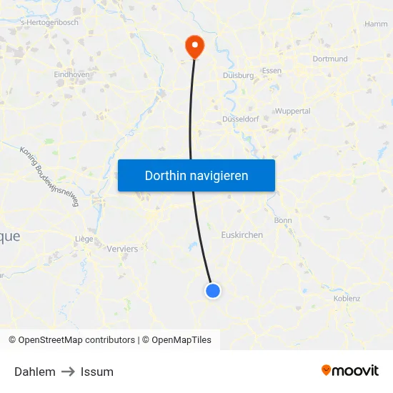 Dahlem to Issum map