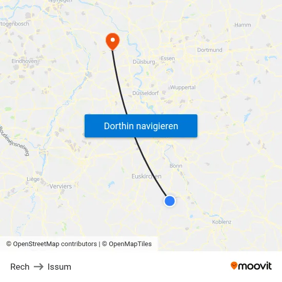 Rech to Issum map