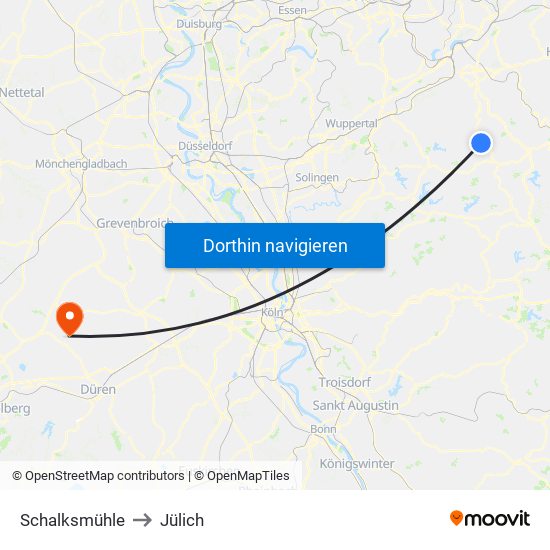 Schalksmühle to Jülich map