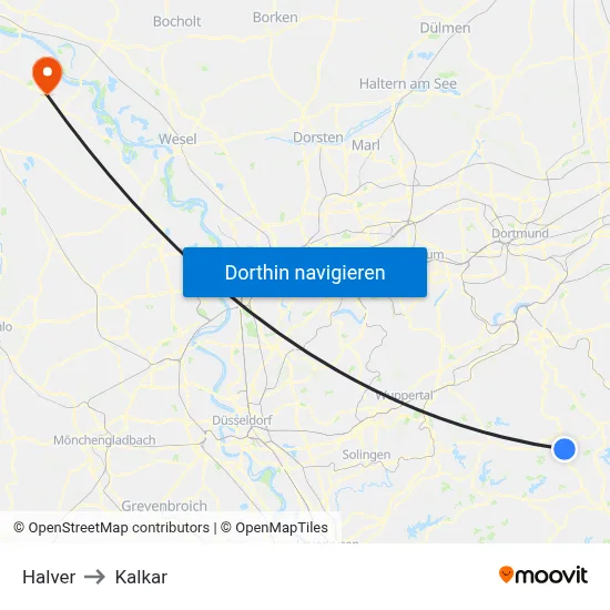 Halver to Kalkar map