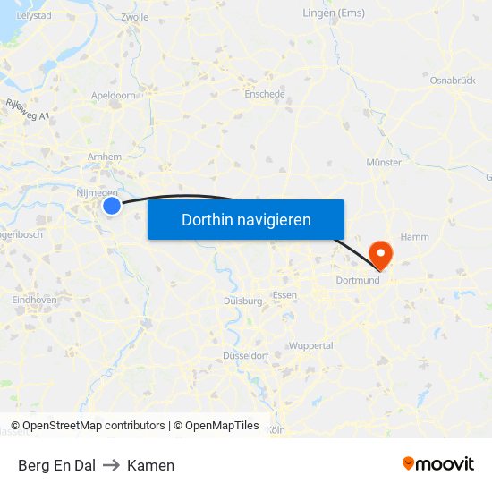 Berg En Dal to Kamen map