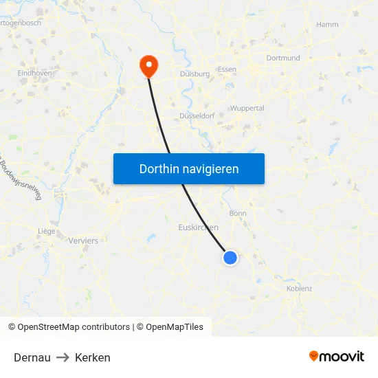 Dernau to Kerken map