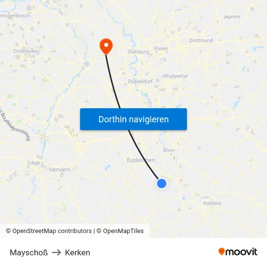 Mayschoß to Kerken map