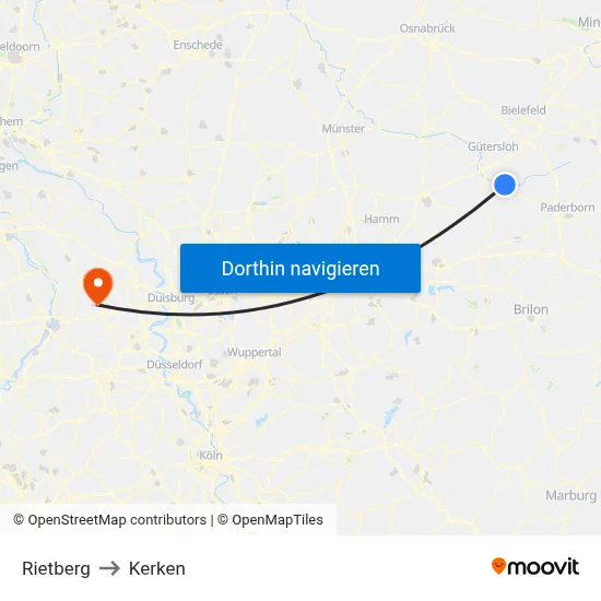Rietberg to Kerken map