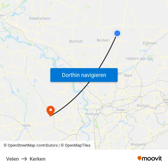 Velen to Kerken map