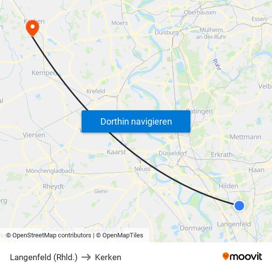 Langenfeld (Rhld.) to Kerken map