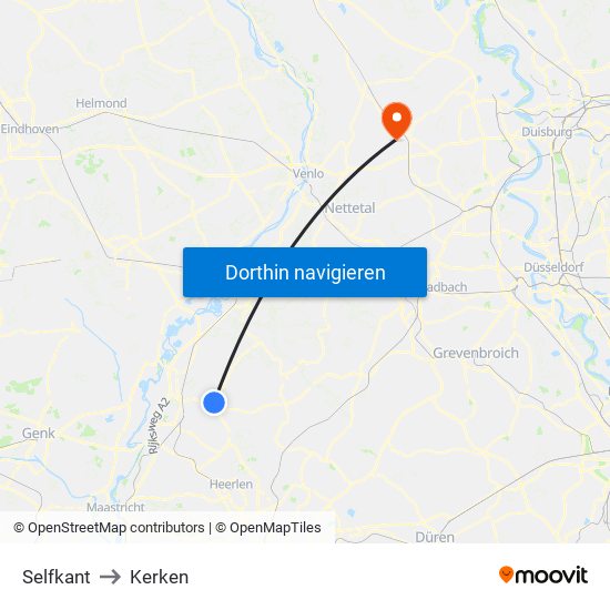 Selfkant to Kerken map