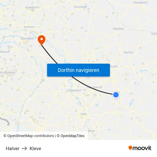 Halver to Kleve map