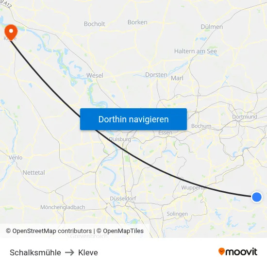Schalksmühle to Kleve map