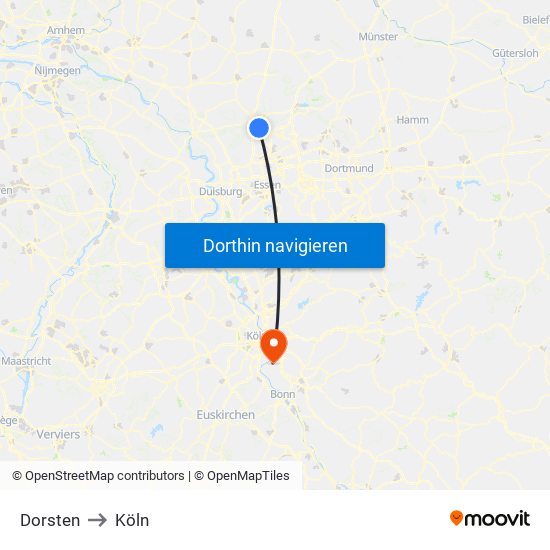 Dorsten to Köln map