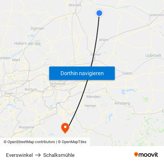Everswinkel to Schalksmühle map