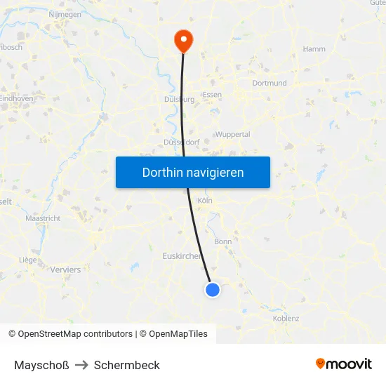 Mayschoß to Schermbeck map