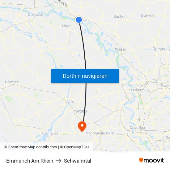 Emmerich Am Rhein to Schwalmtal map