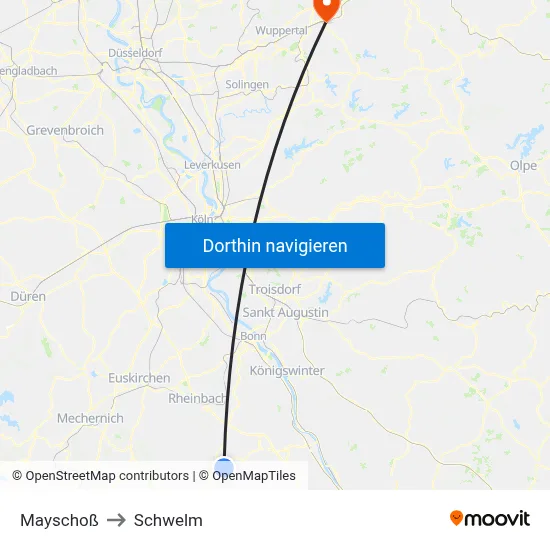 Mayschoß to Schwelm map