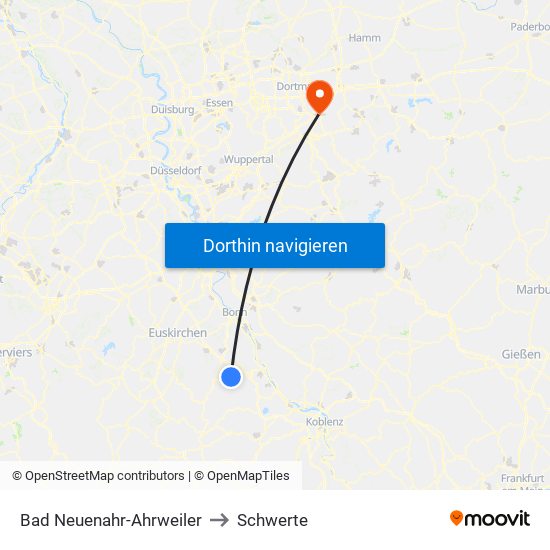 Bad Neuenahr-Ahrweiler to Schwerte map