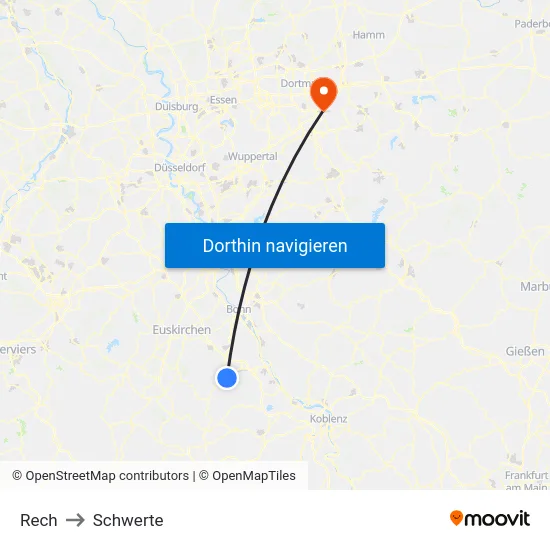 Rech to Schwerte map