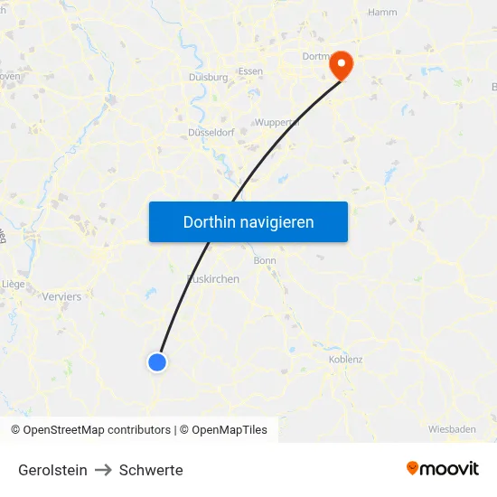 Gerolstein to Schwerte map