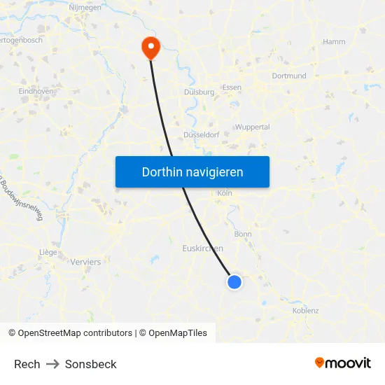 Rech to Sonsbeck map