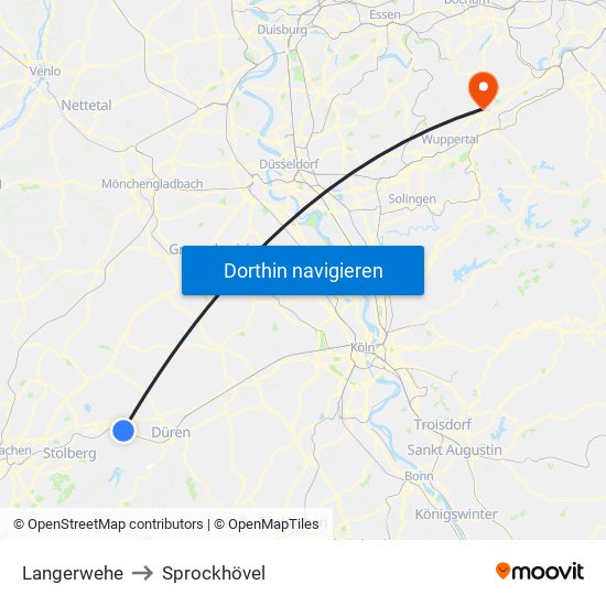 Langerwehe to Sprockhövel map