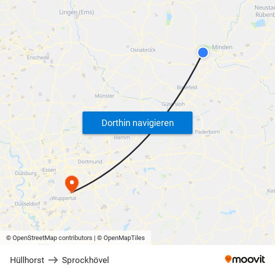 Hüllhorst to Sprockhövel map