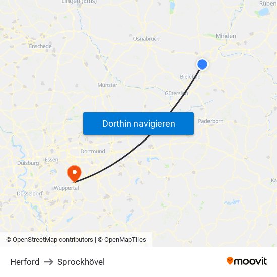 Herford to Sprockhövel map