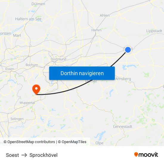 Soest to Sprockhövel map