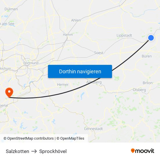 Salzkotten to Sprockhövel map