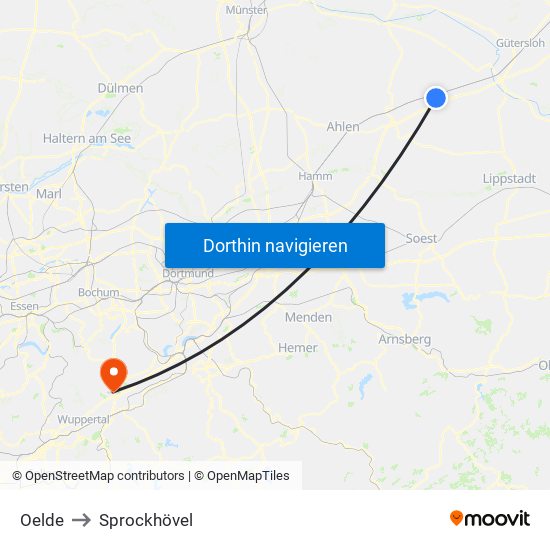 Oelde to Sprockhövel map