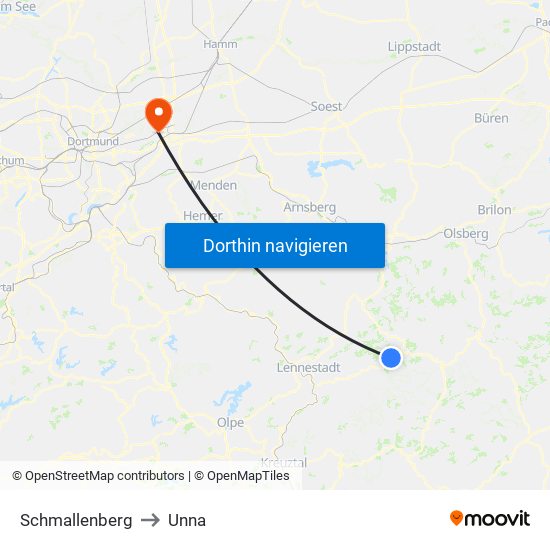Schmallenberg to Unna map