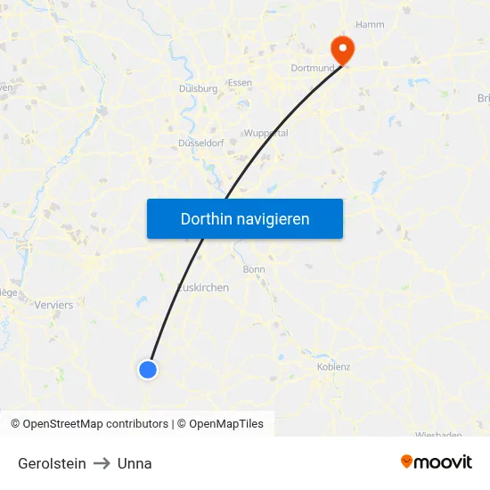 Gerolstein to Unna map