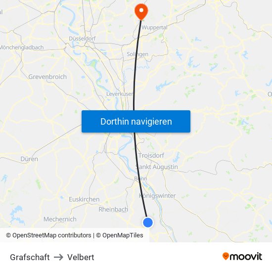 Grafschaft to Velbert map